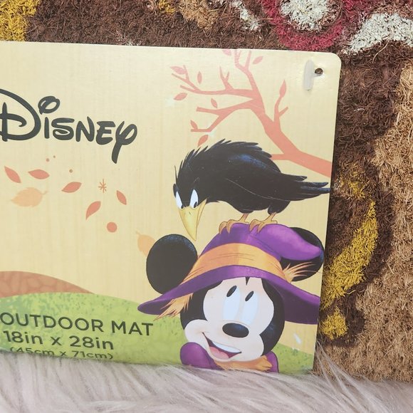 NWT DISNEY MICKEY & MINNIE MOUSE I'M THANKFUL FOR FRIENDS OUTDOOR MAT - Picture 3 of 4
